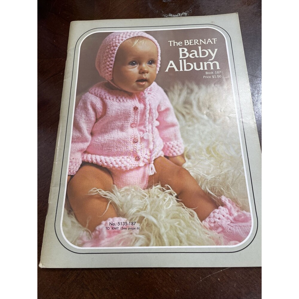 Vintage 1972 The Bernat Baby Album 187 Knitting Crochet Craft Pattern Booklet